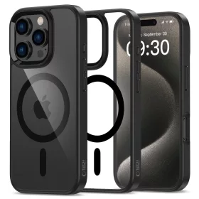   Tech-Protect MagMat MagSafe iPhone 16 Pro fekete/átlátszó tok