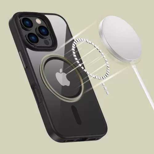 Tech-Protect MagMat MagSafe iPhone 16 Pro fekete/átlátszó tok