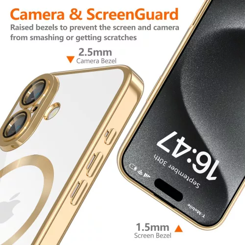 Tech-protect magflex magsafe iphone 16 shiny gold