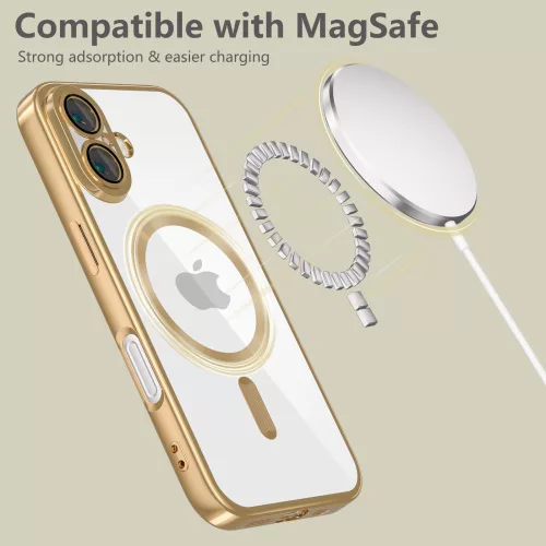 Tech-protect magflex magsafe iphone 16 shiny gold
