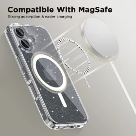 Tech-Protect FlexAir Hybrid MagSafe iPhone 16 csillogó tok