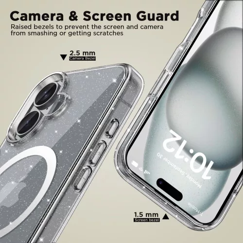 Tech-Protect FlexAir Hybrid MagSafe iPhone 16 csillogó tok