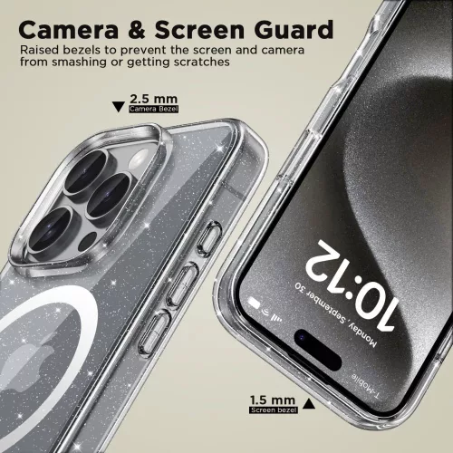 Tech-Protect FlexAir Hybrid MagSafe iPhone 16 Pro glitter tok