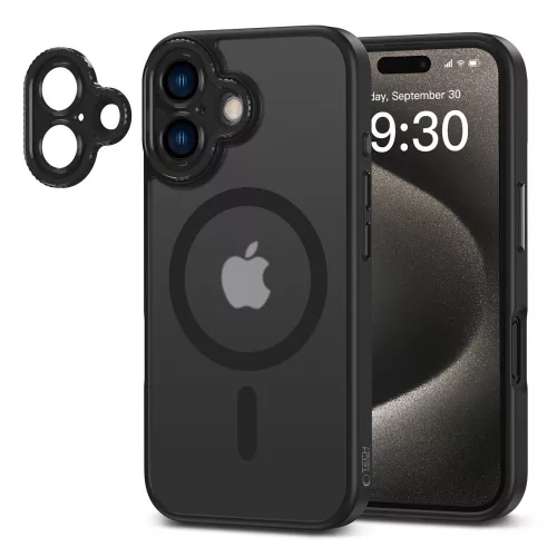 Tech-protect magcam magsafe iphone 16 védőtok matt fekete -