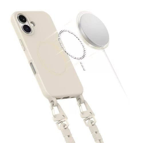 Tech-Protect MagNecklace MagSafe tok Apple iPhone 16 készülékhez - Cosmic latte