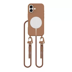  Tech-Protect MagNecklace MagSafe tok Apple iPhone 16 készülékhez - Csokoládé barna