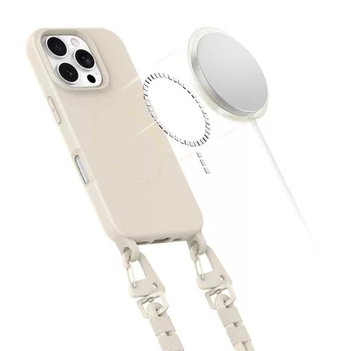 Tech-Protect MagNecklace MagSafe tok Apple iPhone 16 Pro Max készülékhez - Cosmic latte