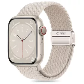   Tech-Protect Nylonmag Apple Watch szíj 40/41/42 mm - Natural Titanium