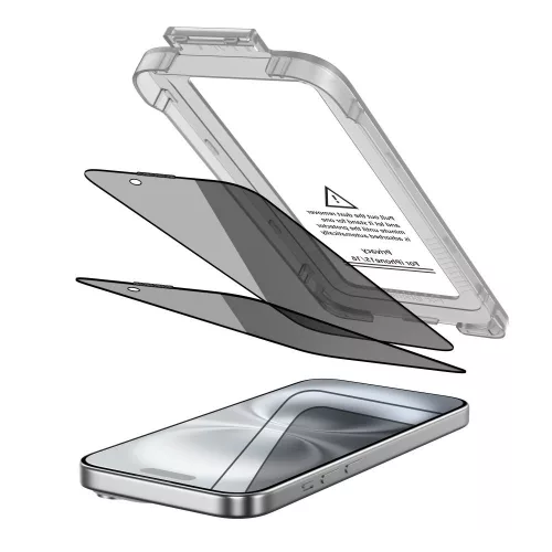 Tech-Protect Quick Set Spy+ 2-pack iPhone 15 / 16 Privát üvegfólia