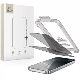   Tech-protect quick set spy+ 2-pack privacy védőüveg iPhone 16 Pro-hoz