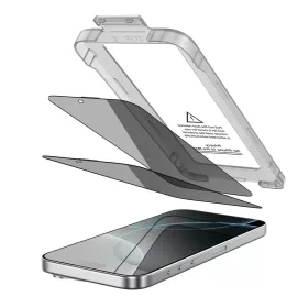   Tech-protect quick set spy+ 2-pack privacy védőüveg iPhone 16 Pro-hoz