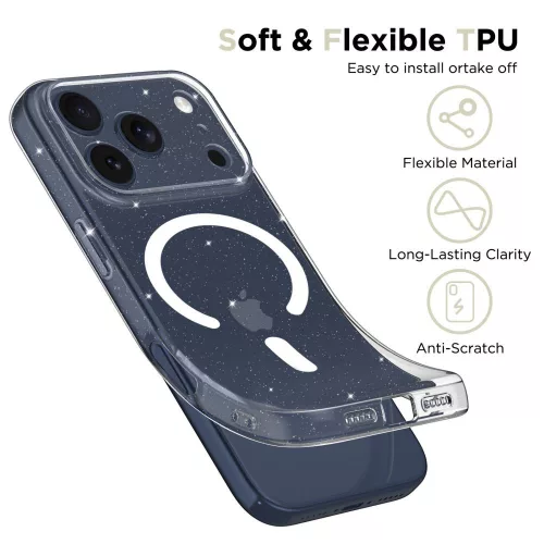 Tech-protect flexair magsafe iPhone 17 Pro Max glitter védőtok