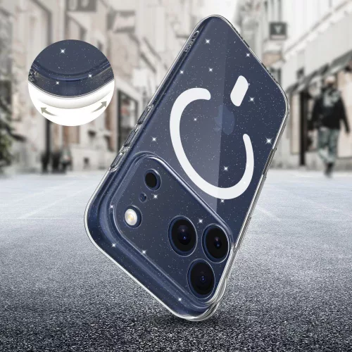 Tech-protect flexair magsafe iPhone 17 Pro Max glitter védőtok