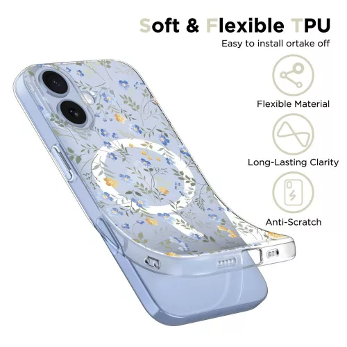 Tech-protect flexair magsafe iphone 17 spring flowers védőtok -