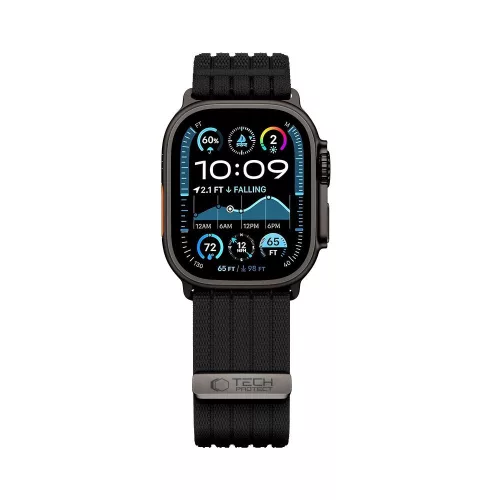 Tech-Protect Nylon Sport Apple Watch szíj 44/45/46/49 mm - fekete