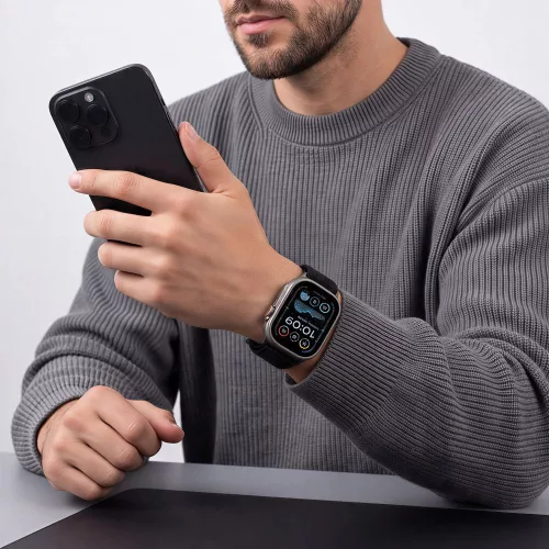 Tech-Protect Nylon Sport Apple Watch szíj 44/45/46/49 mm - fekete