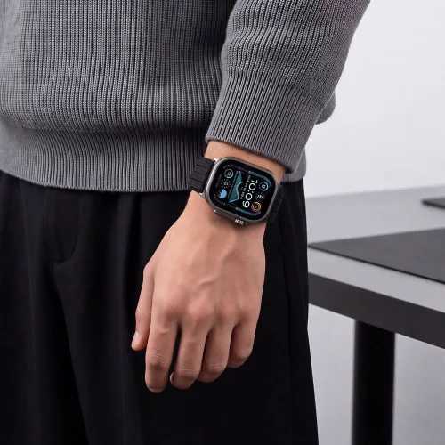 Tech-Protect Nylon Sport Apple Watch szíj 44/45/46/49 mm - fekete