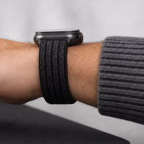 Tech-Protect Nylon Sport Apple Watch szíj 44/45/46/49 mm - fekete