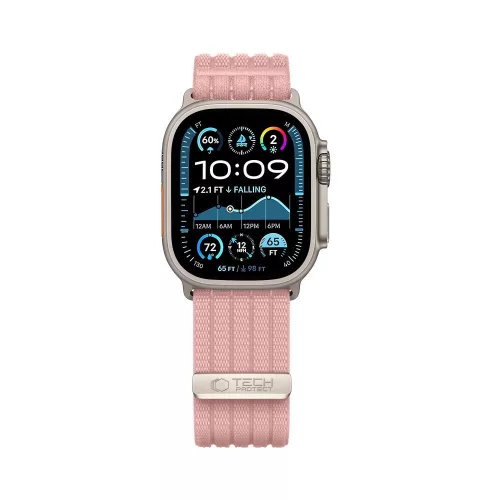Tech-Protect Nylon Sport Apple Watch szíj 44/45/46/49 mm - Light Pink