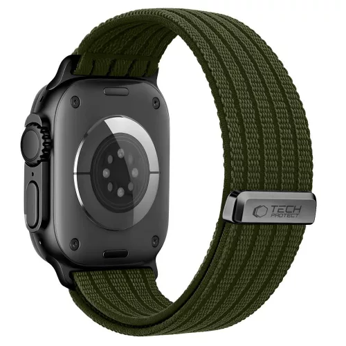 Tech-Protect Nylon Sport Apple Watch szíj 44/45/46/49 mm - Military Green