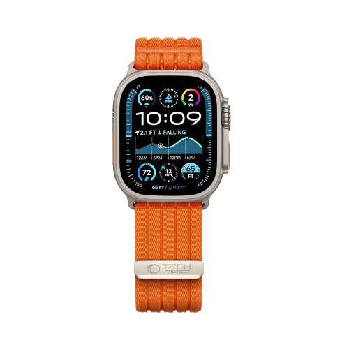 Tech-Protect Nylon Sport Apple Watch szíj 44/45/46/49 mm - narancssárga
