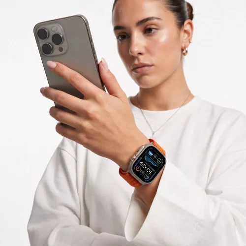 Tech-Protect Nylon Sport Apple Watch szíj 44/45/46/49 mm - narancssárga