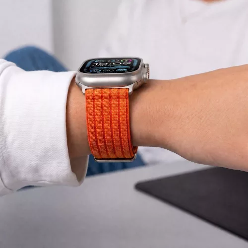 Tech-Protect Nylon Sport Apple Watch szíj 44/45/46/49 mm - narancssárga