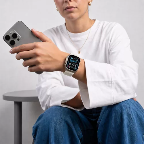 Tech-Protect Nylon Sport Apple Watch szíj 44/45/46/49 mm - Starlight