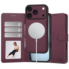   Tech-Protect Wallet MagSafe tok, Apple iPhone 17 Pro / 18 Pro - Mulberry