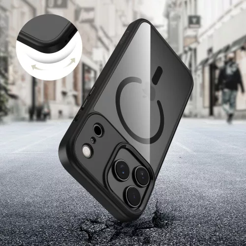 Tech-protect magmat magsafe iPhone 17 Pro Max fekete/átlátszó tok