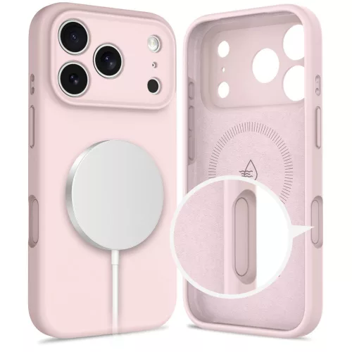 Tech-protect silicone magsafe iPhone 17 Pro Max tok - pink pearl