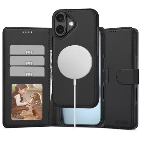 Tech-protect wallet magsafe iphone 17 mátt fekete tok - 