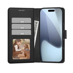 Tech-protect wallet magsafe iphone 17 mátt fekete tok - 