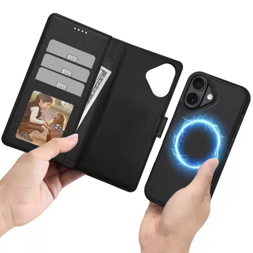 Tech-protect wallet magsafe iphone 17 mátt fekete tok - 