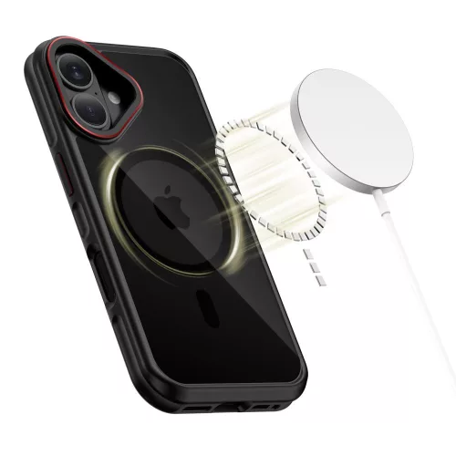 Tech-protect maghybrid magsafe iphone 17 fekete/piros hybrid tok