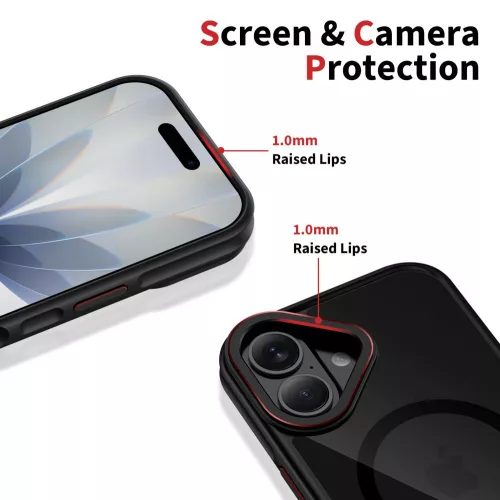 Tech-protect maghybrid magsafe iphone 17 fekete/piros hybrid tok