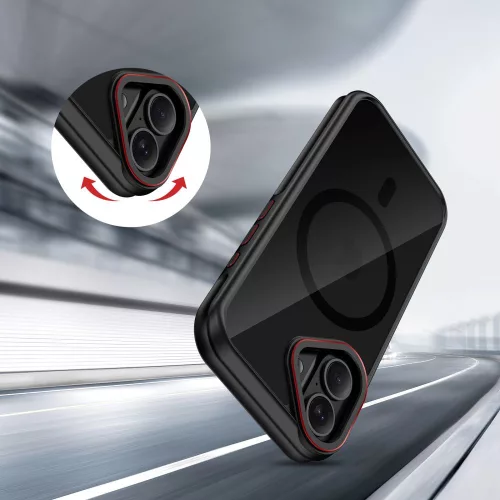 Tech-protect maghybrid magsafe iphone 17 fekete/piros hybrid tok
