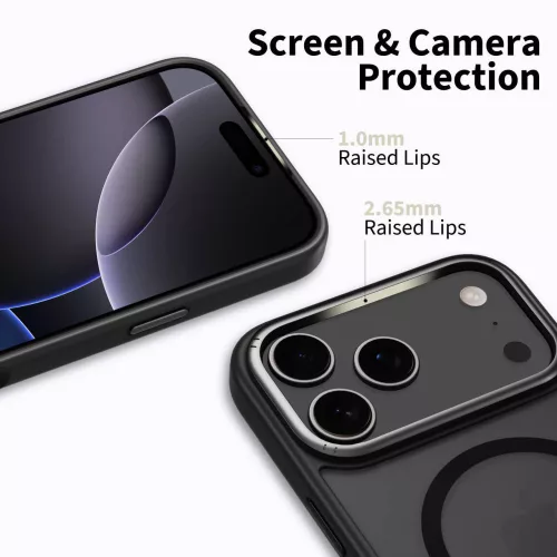 Tech-protect magedge magsafe iPhone 17 Pro Max tok - matt fekete/fegyverszürke