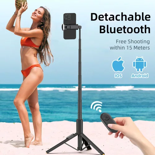 Tech-protect l09s bluetooth selfie stick tripod fekete
