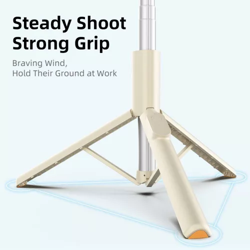 Tech-protect l09s bluetooth selfie stick tripod beige
