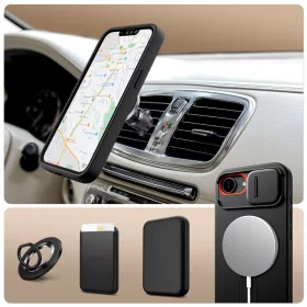   Tech-protect kevlar aura magsafe iphone 16/17 fekete védőtok