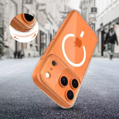 Tech-protect magpeak magsafe cc iPhone 17 Pro Max átlátszó védőtok -