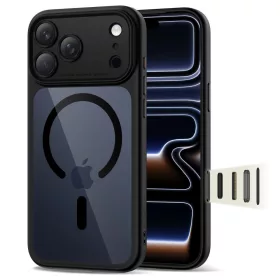   Tech-protect magpeak magsafe cc iPhone 17 Pro Max fekete/átlátszó