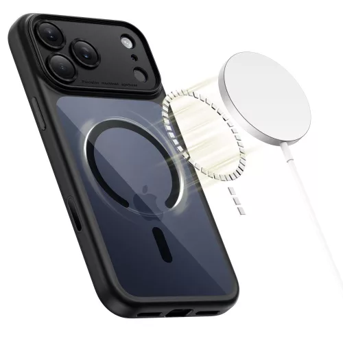 Tech-protect magpeak magsafe cc iPhone 17 Pro Max fekete/átlátszó