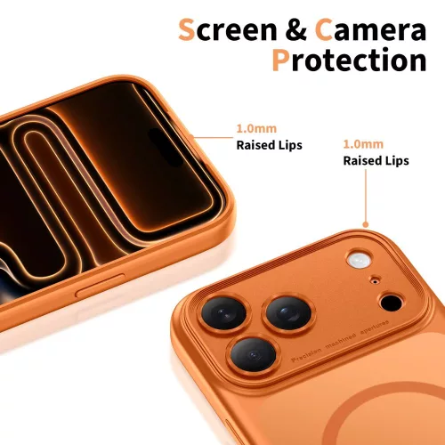 Tech-protect magpeak magsafe cc iPhone 17 Pro tokó - matt kozmikus narancssárga