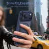 Tech-protect magpeak magsafe cc iPhone 17 Pro mátt mély kék tok