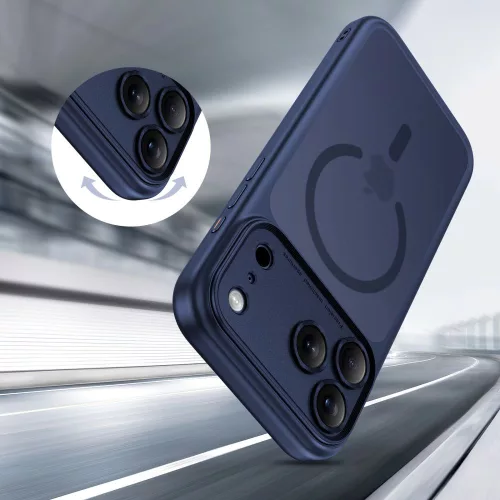 Tech-protect magpeak magsafe cc iPhone 17 Pro mátt mély kék tok