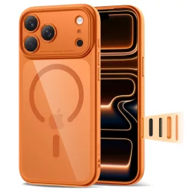   Tech-protect magpeak magsafe cc iPhone 17 Pro védőtok cosmic orange/clear