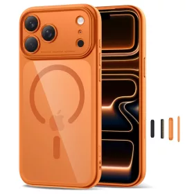   Tech-protect magpeak magsafe cc iPhone 17 Pro védőtok cosmic orange/clear