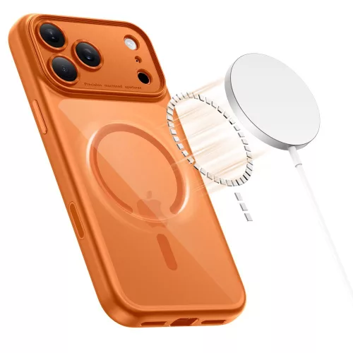 Tech-protect magpeak magsafe cc iPhone 17 Pro Max cosmic orange/clear tok